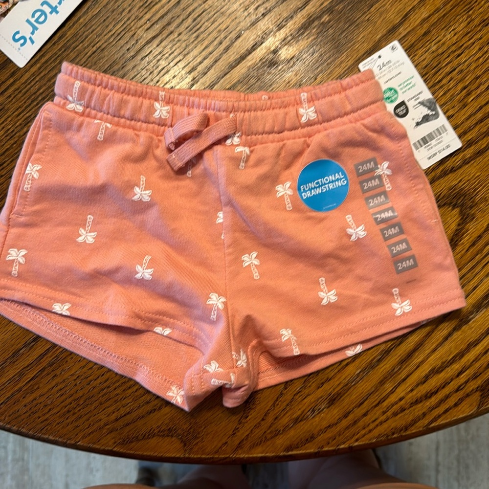 Carter’s Baby Palm Tree Pull-On French Terry Shorts NWT Size 24m
